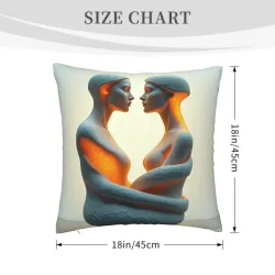 Housse de coussin en peluche à motif abstrait de femme recto verso - Okomall