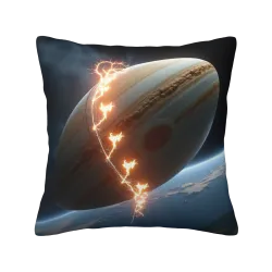 Housse de Coussin en Peluche Motif Étoiles et Éclair - Okomall
