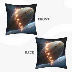 Housse de Coussin en Peluche Motif Étoiles et Éclair - Okomall