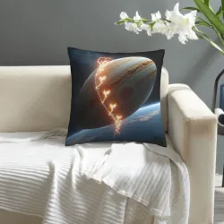 Housse de Coussin en Peluche Motif Étoiles et Éclair - Okomall