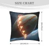 Housse de Coussin en Peluche Motif Étoiles et Éclair - Okomall