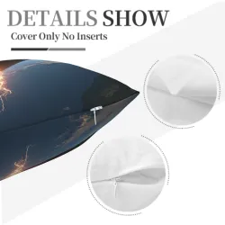 Housse de Coussin en Peluche Motif Étoiles et Éclair - Okomall