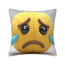 Housse de coussin peluche expression faciale - Visage triste | OkoMall