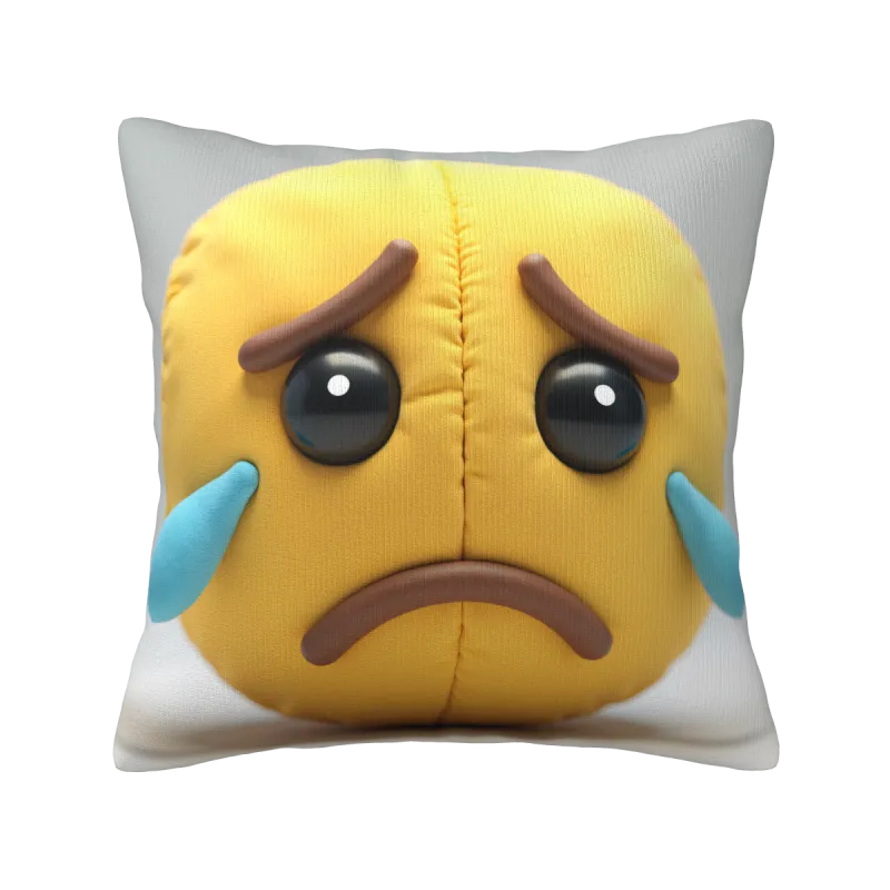 Funda de cojín de peluche con expresión facial - Cara triste | OkoMall