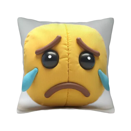 Funda de cojín de peluche con expresión facial - Cara triste | OkoMall
