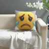 Federa cuscino in peluche con espressione facciale - Viso triste | OkoMall