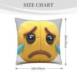 Funda de cojín de peluche con expresión facial - Cara triste | OkoMall