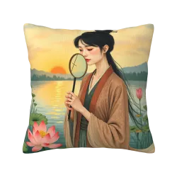 Funda de cojín Shui Mo Mei Ren - Okomall