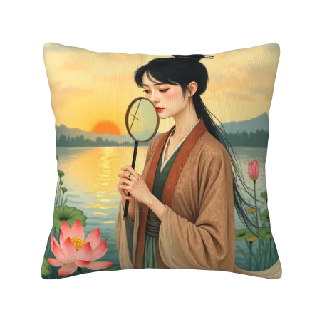 水墨美人抱枕套 - Okomall