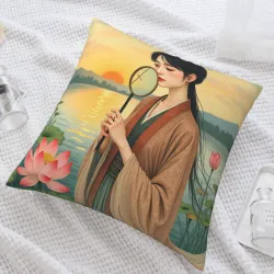 水墨美人抱枕套 - Okomall