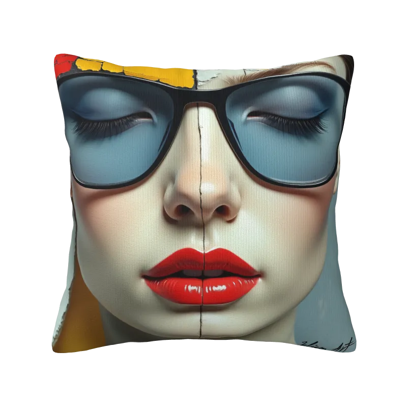 Housse de coussin en peluche à portrait double face à la mode - Okomall