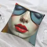Federa per cuscino in peluche con ritratto a doppio lato alla moda - Okomall