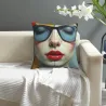Housse de coussin en peluche à portrait double face à la mode - Okomall