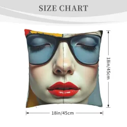 Funda de cojín de peluche con retrato de doble cara a la moda - Okomall