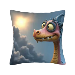 Housse de coussin motif dragon cartoon mignon - 18x18 pouces | OKOMALL