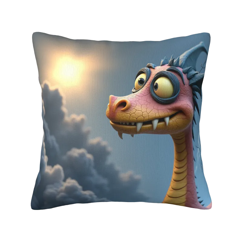 Housse de coussin motif dragon cartoon mignon - 18x18 pouces | OKOMALL