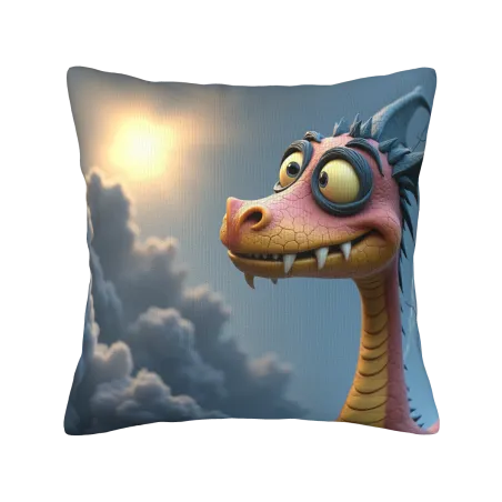 Housse de coussin motif dragon cartoon mignon - 18x18 pouces | OKOMALL