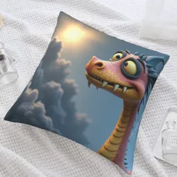 Housse de coussin motif dragon cartoon mignon - 18x18 pouces | OKOMALL
