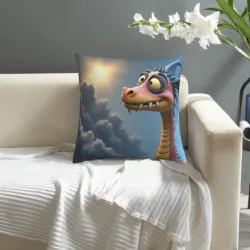Housse de coussin motif dragon cartoon mignon - 18x18 pouces | OKOMALL
