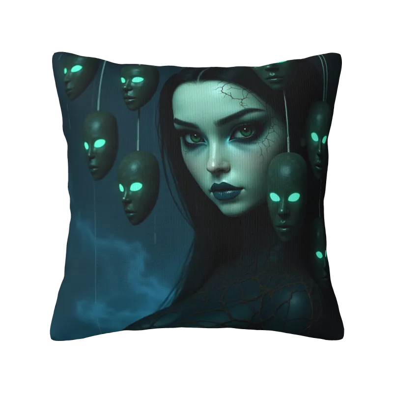 Housse de coussin en peluche avec visage craquelé - Décoration intérieure personnalisée | OkoMall