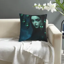 Housse de coussin en peluche avec visage craquelé - Décoration intérieure personnalisée | OkoMall