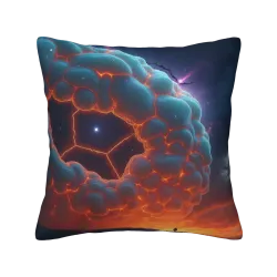Housse de Coussin en Peluche 'Paysage Nocturne' - Okomall