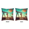 Housse de coussin en peluche style rétro-futuriste - Ciel étoilé du désert | OKOMALL