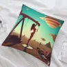 Retro-Futuristic Plush Pillow Cover - Desert Stargazing | OKOMALL