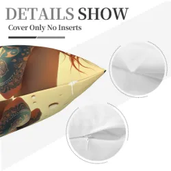 Housse de coussin en peluche à motif de beauté rétro - Okomall