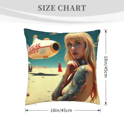 Housse de coussin en peluche à motif de beauté rétro - Okomall