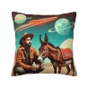 Housse de coussin en peluche à motif denim rétro - Okomall