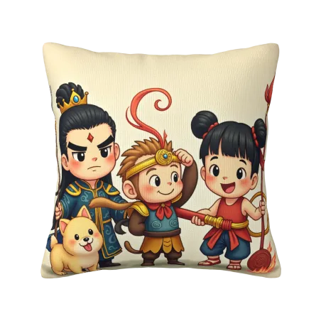 頑皮猴子毛絨抱枕套 - OkOmall