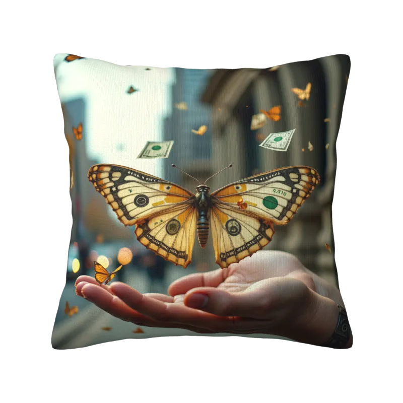 Housse de coussin en peluche de paysage d'encre abstraite - Okomall