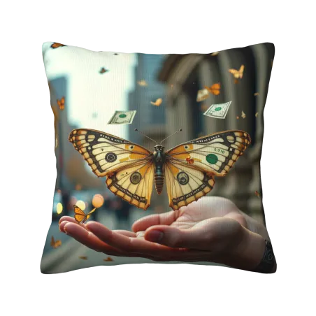 Housse de coussin en peluche de paysage d'encre abstraite - Okomall