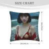 唯美海灘少女毛絨抱枕套 - Okomall