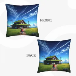 風景雙面毛絨抱枕套 - 寧靜小徑 | OKOMALL