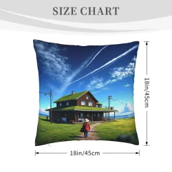 風景雙面毛絨抱枕套 - 寧靜小徑 | OKOMALL