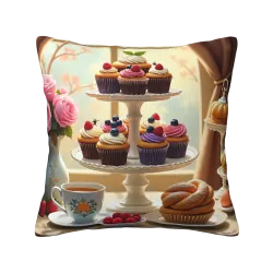 Housse de coussin en peluche à fleurs romantiques - Okomall