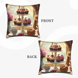 Housse de coussin en peluche à fleurs romantiques - Okomall