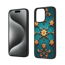 奢华花卉纹理 iPhone 15/Pro/Max 手机壳 - okomall