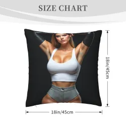 ファッションな女性の抽象的な肖像画のぬいぐるみクッションカバー - Okomall
