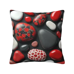 Housse de coussin en peluche à motif abstrait goutte d'eau - Okomall