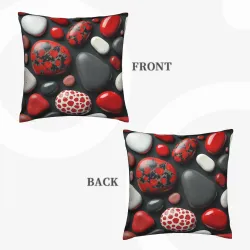Housse de coussin en peluche à motif abstrait goutte d'eau - Okomall