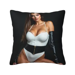 Funda de cojín de felpa con estampado de mujer sexy - Okomall
