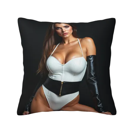 Housse de coussin en peluche avec motif de femme sexy - Okomall