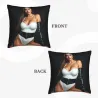 Funda de cojín de felpa con estampado de mujer sexy - Okomall