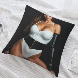 Funda de cojín de felpa con estampado de mujer sexy - Okomall