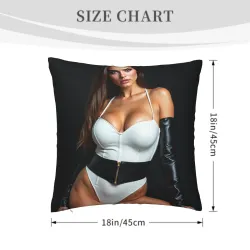 Funda de cojín de felpa con estampado de mujer sexy - Okomall