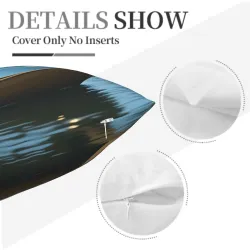Funda de cojín de felpa con paisaje de lago y bosque - Okomall