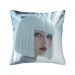 Housse de coussin en peluche avec portrait tendance - Okomall